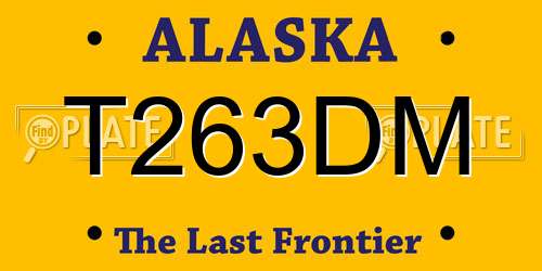 T263DM Alaska License Plate