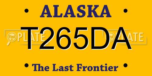 T265DA Alaska License Plate