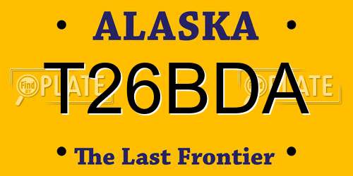 T26BDA Alaska License Plate