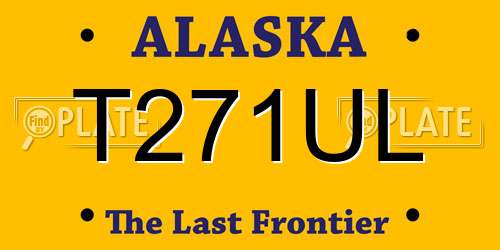 T271UL Alaska License Plate