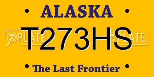 T273HS Alaska License Plate