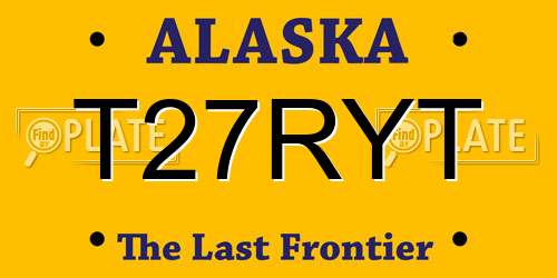 T27RYT Alaska License Plate