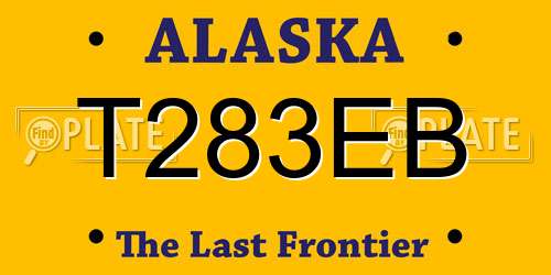 T283EB Alaska License Plate