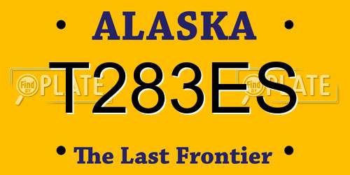 T283ES Alaska License Plate