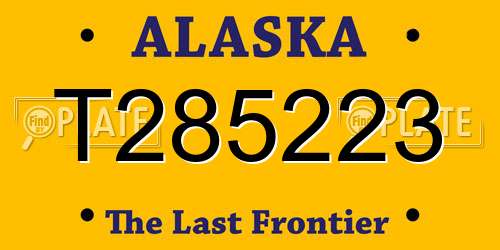 T285223 Alaska License Plate