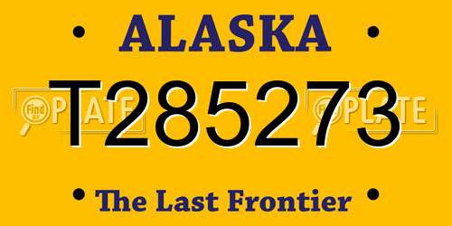 T285273 Alaska License Plate