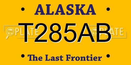 T285AB Alaska License Plate