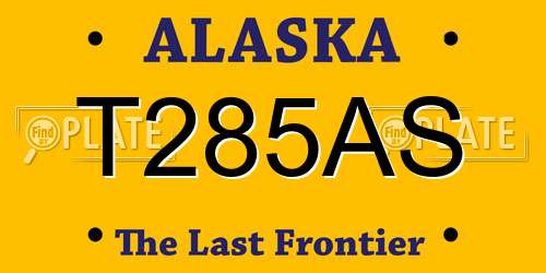 T285AS Alaska License Plate