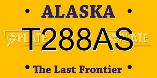 T288AS Alaska License Plate