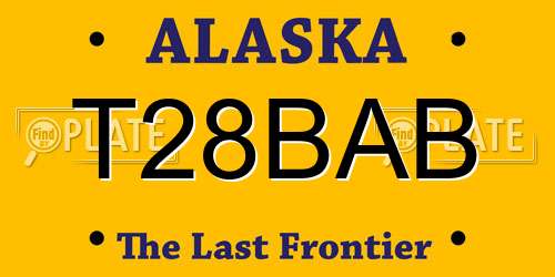 T28BAB Alaska License Plate