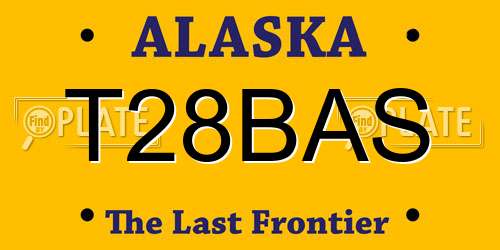 T28BAS Alaska License Plate