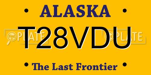 T28VDU Alaska License Plate