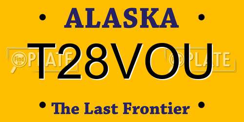 T28VOU Alaska License Plate