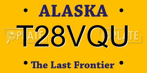 T28VQU Alaska License Plate