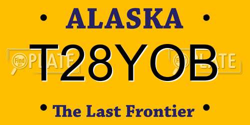 T28YOB Alaska License Plate