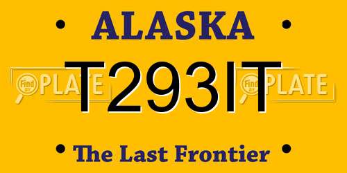 T293IT Alaska License Plate