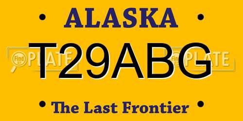 T29ABG Alaska License Plate
