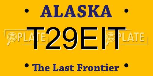 T29EIT Alaska License Plate