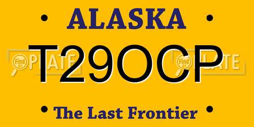T29OCP Alaska License Plate