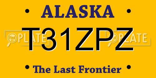 T31ZPZ Alaska License Plate