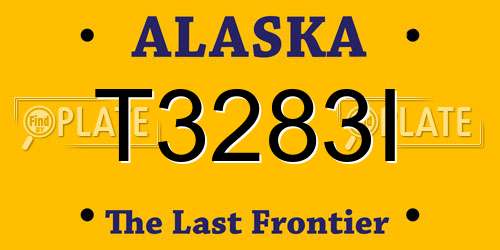 T3283I Alaska License Plate