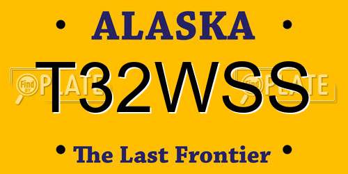 T32WSS Alaska License Plate