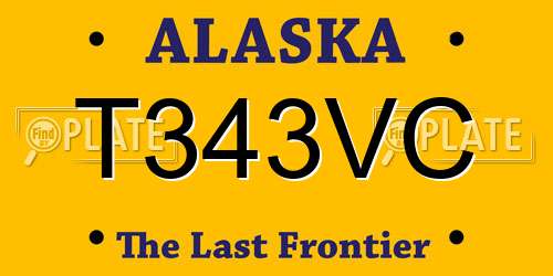 T343VC Alaska License Plate