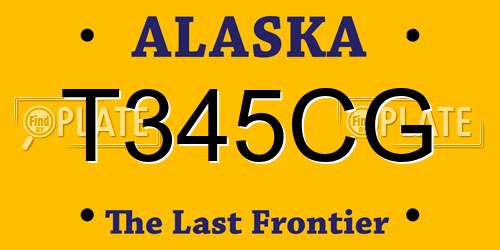 T345CG Alaska License Plate