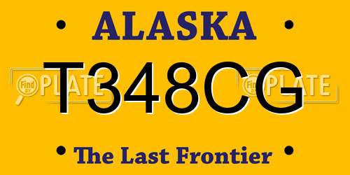 T348CG Alaska License Plate
