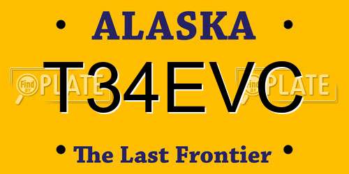 T34EVC Alaska License Plate