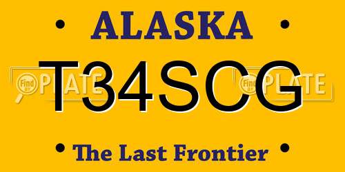 T34SCG Alaska License Plate
