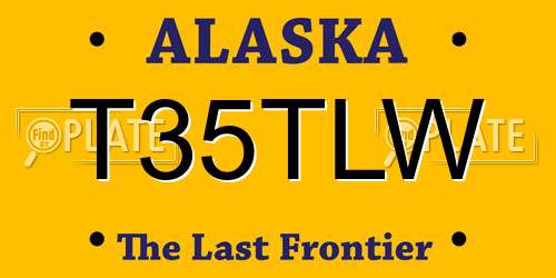 T35TLW Alaska License Plate
