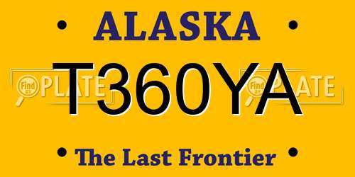 T360YA Alaska License Plate