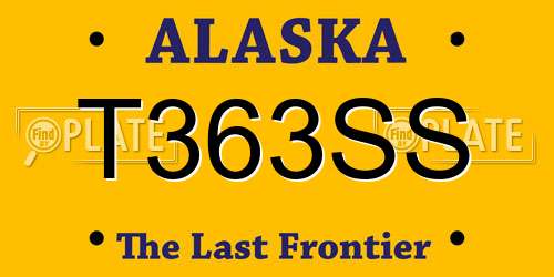 T363SS Alaska License Plate