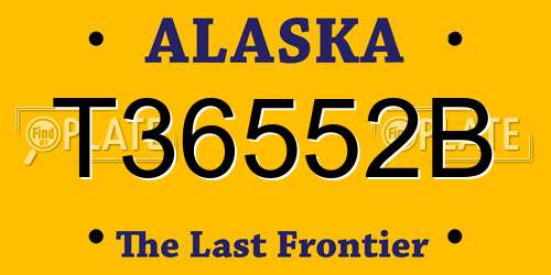 T36552B Alaska License Plate