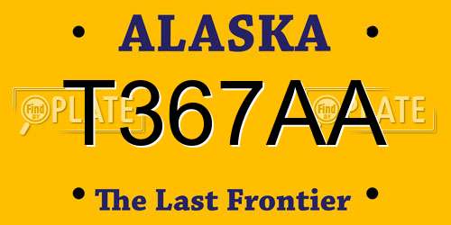 T367AA Alaska License Plate
