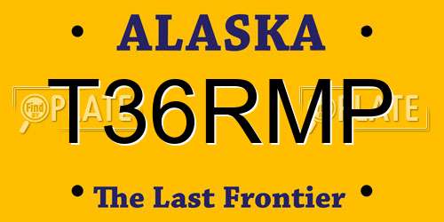 T36RMP Alaska License Plate