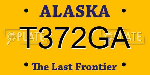 T372GA Alaska License Plate