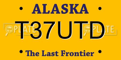 T37UTD Alaska License Plate