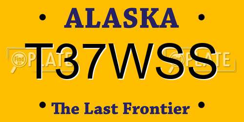 T37WSS Alaska License Plate