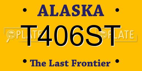 T406ST Alaska License Plate