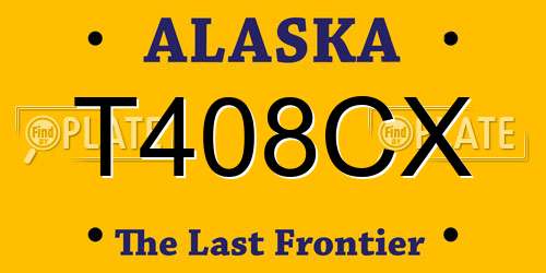 T408CX Alaska License Plate