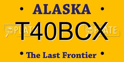 T40BCX Alaska License Plate