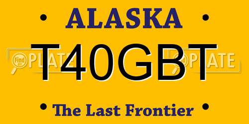 T40GBT Alaska License Plate