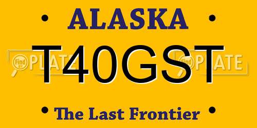 T40GST Alaska License Plate