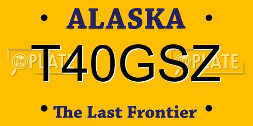 T40GSZ Alaska License Plate