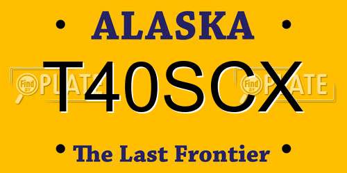 T40SCX Alaska License Plate