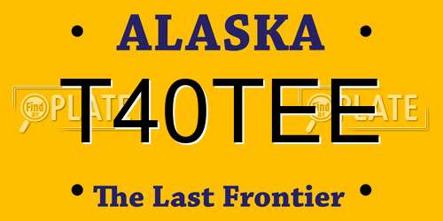 T40TEE Alaska License Plate