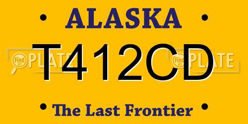 T412CD Alaska License Plate