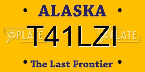 T41LZI Alaska License Plate
